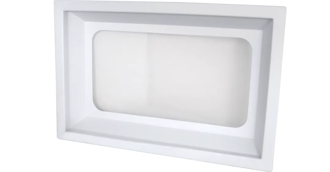 15264 – ICON Skylight Inner Dome, Rectangular 30 Inch Length x 18 Inch Width Opening 1-1/2 Inch Flange 21-1/4 Inch Le...